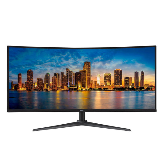 34" Curved Ultrawide WQHD (3440 X 1440P) 100Hz Bezel-Less Office Monitor with Cable, Black