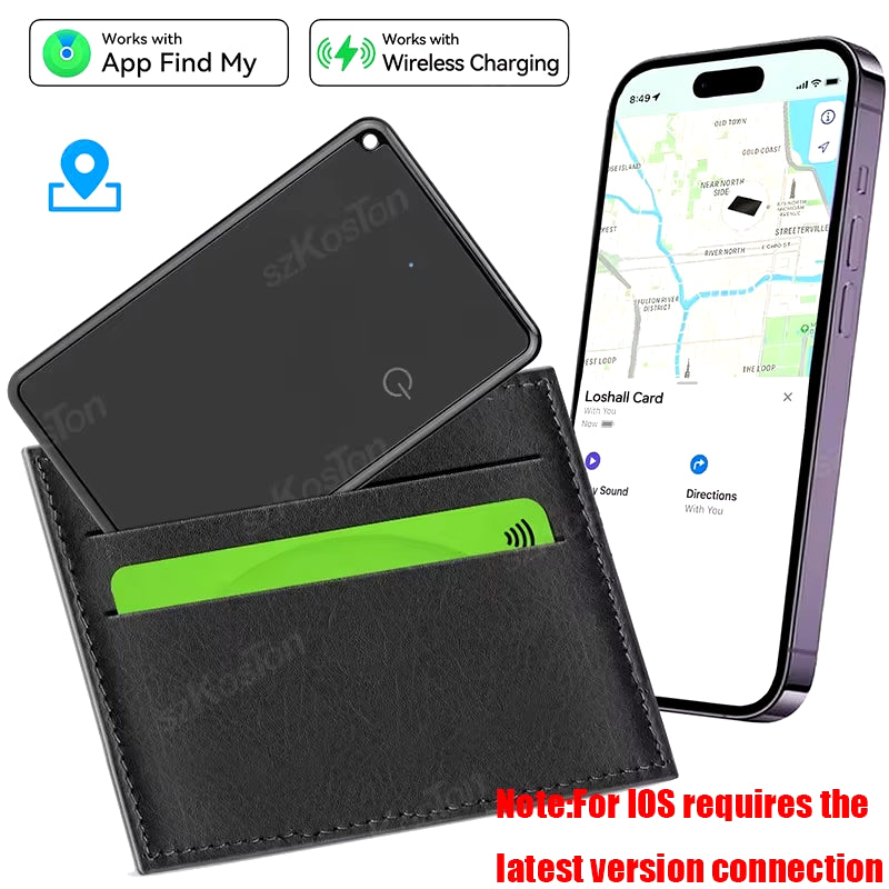 New Wireless Charging Wallet Tracker Card Waterproof GPS Locator Smart Tag Work with Apple Find My App Bluetooth Tracking