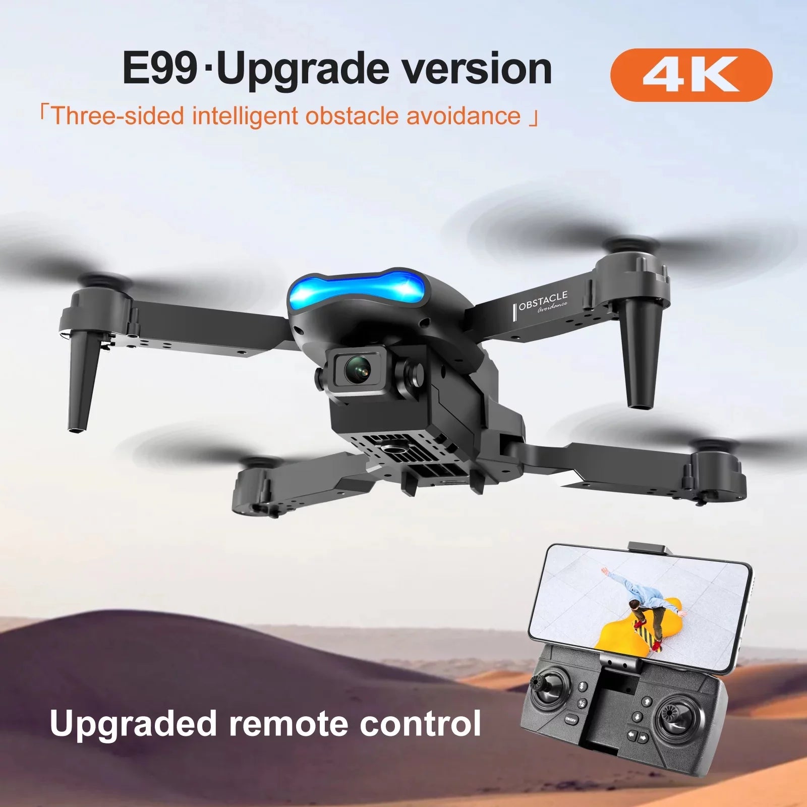 Drone with 4K HD Dual Camera for Adults Kids, RC Quadcopter with 2 Modular 1800Mah Batteries for 30 Mins Long Flight