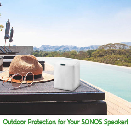 One White Waterproof Heavy Duty Outdoor Sonos Speaker Cover - Dust, Water & UV Protection for Your Sonos Play:1, Sonos One & Sonos One SL Speakers - Fits Wall Mounted Speakers