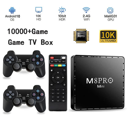 M8 Pro Mini Game Box 4K HD 64GB 10000+Games H313 Android 10 4G Wi Fi Smart TV Media Player Games Console Retro Game Console