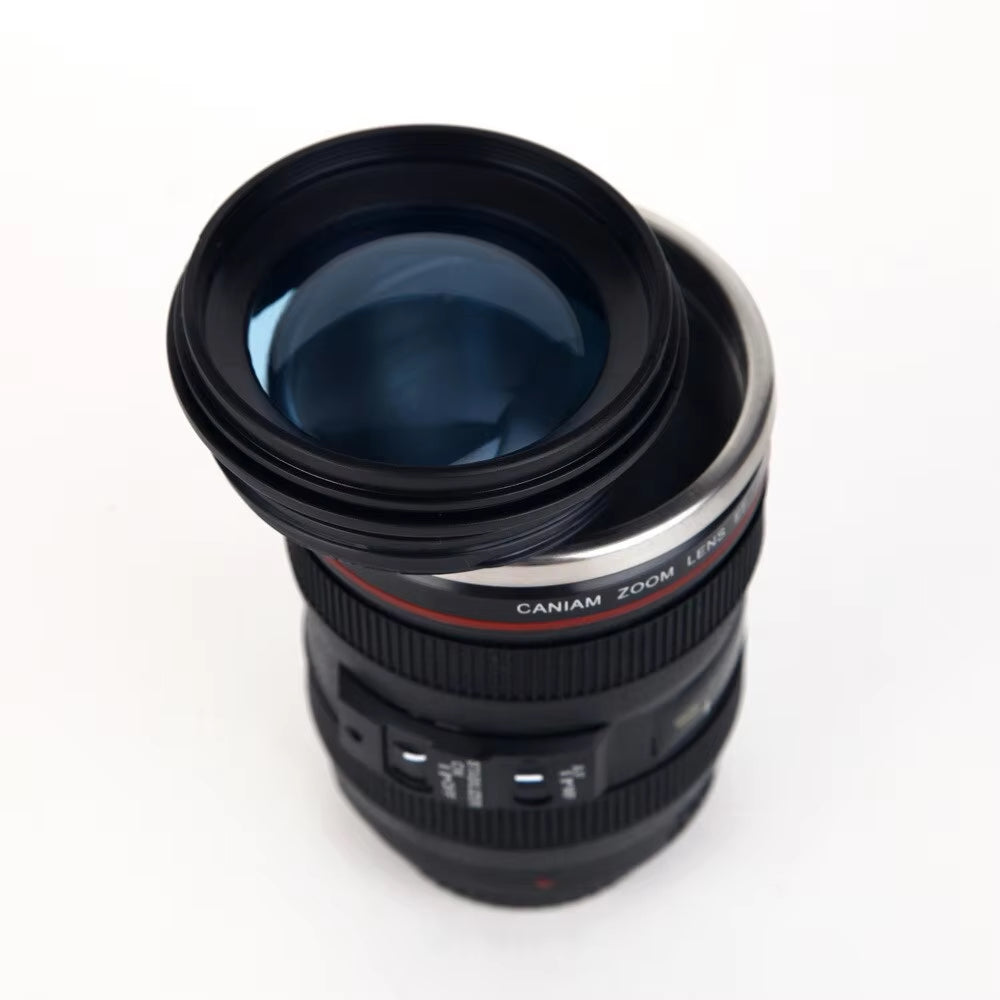 SLR Lens Cup Camera Camera Lens Model Plastic Casual Cup with Lid Ef24-105Mm Coffee Mug White Black Coffee Mugs Creative Gift