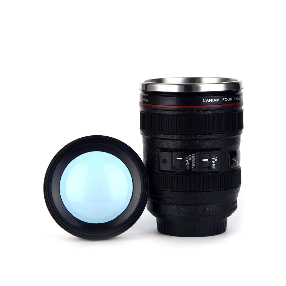 SLR Lens Cup Camera Camera Lens Model Plastic Casual Cup with Lid Ef24-105Mm Coffee Mug White Black Coffee Mugs Creative Gift