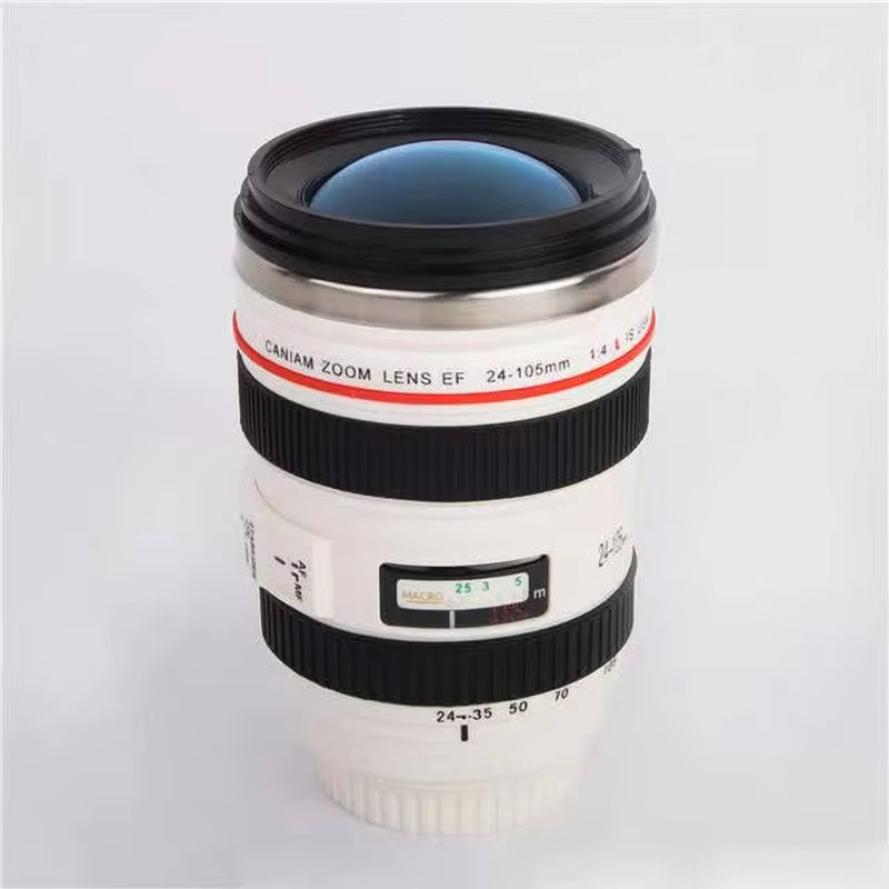 SLR Lens Cup Camera Camera Lens Model Plastic Casual Cup with Lid Ef24-105Mm Coffee Mug White Black Coffee Mugs Creative Gift