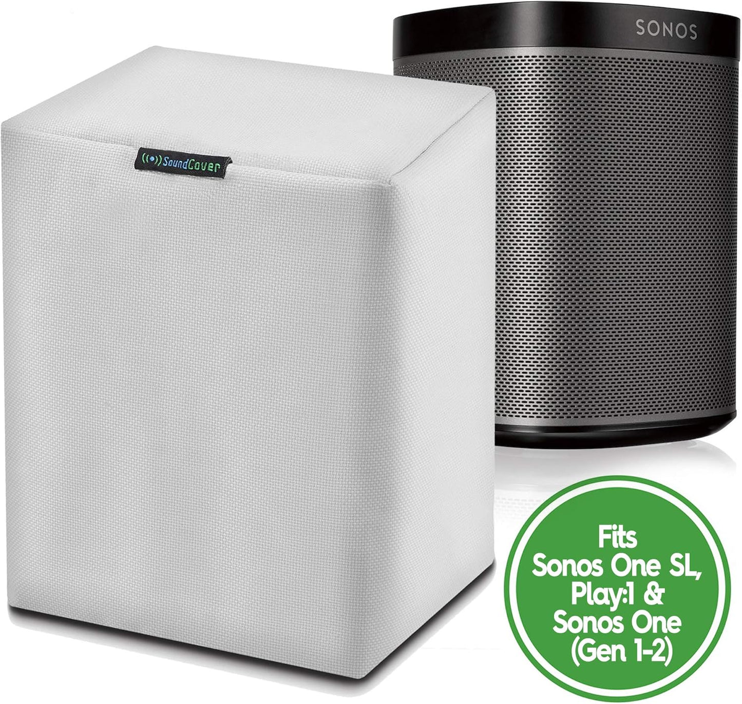 One White Waterproof Heavy Duty Outdoor Sonos Speaker Cover - Dust, Water & UV Protection for Your Sonos Play:1, Sonos One & Sonos One SL Speakers - Fits Wall Mounted Speakers