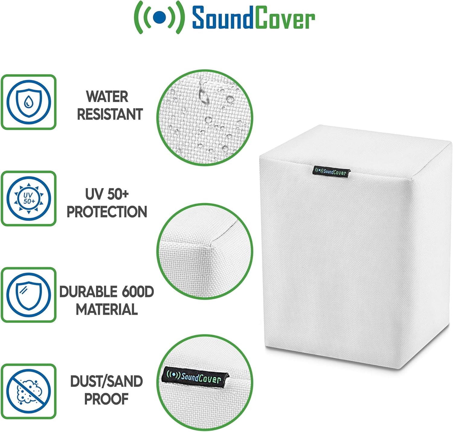 One White Waterproof Heavy Duty Outdoor Sonos Speaker Cover - Dust, Water & UV Protection for Your Sonos Play:1, Sonos One & Sonos One SL Speakers - Fits Wall Mounted Speakers