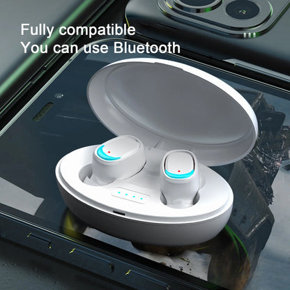 Bluetooth Earbuds Wireless Earbuds,Bluetooth 5.2 Headphones with Charging Case, Bluetooth Headphones with Mics, Fingerprint Control, Power Display,For Sports/Working on Clearance