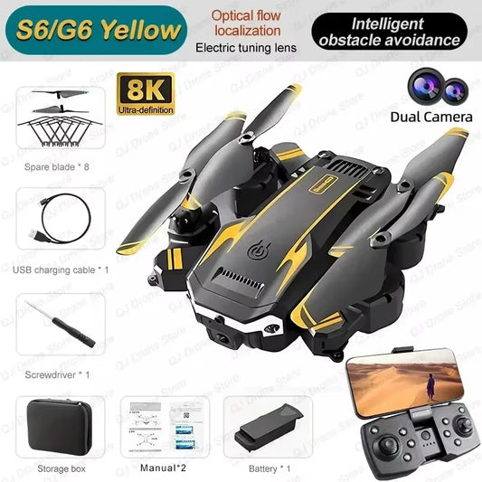 New S6 Rc Drone G6 Profesional 8K HD Camera Obstacle Avoidance Aerial Photography Optical Flow Foldable 5G GPS Quadcopter Gifts