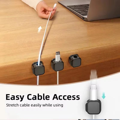 1 6Pcs Magnetic Cable Clips Cable Organiser Adjustable Cord Holder under Desk Organizing Wire Keeper Cable Management Holder