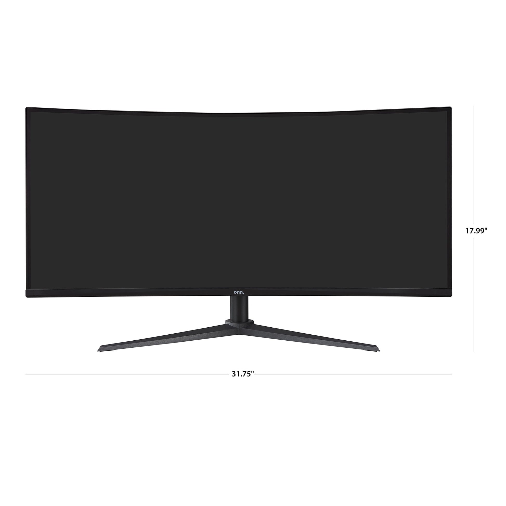 34" Curved Ultrawide WQHD (3440 X 1440P) 100Hz Bezel-Less Office Monitor with Cable, Black