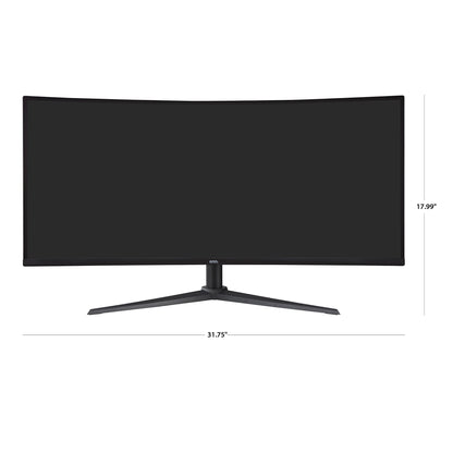 34" Curved Ultrawide WQHD (3440 X 1440P) 100Hz Bezel-Less Office Monitor with Cable, Black