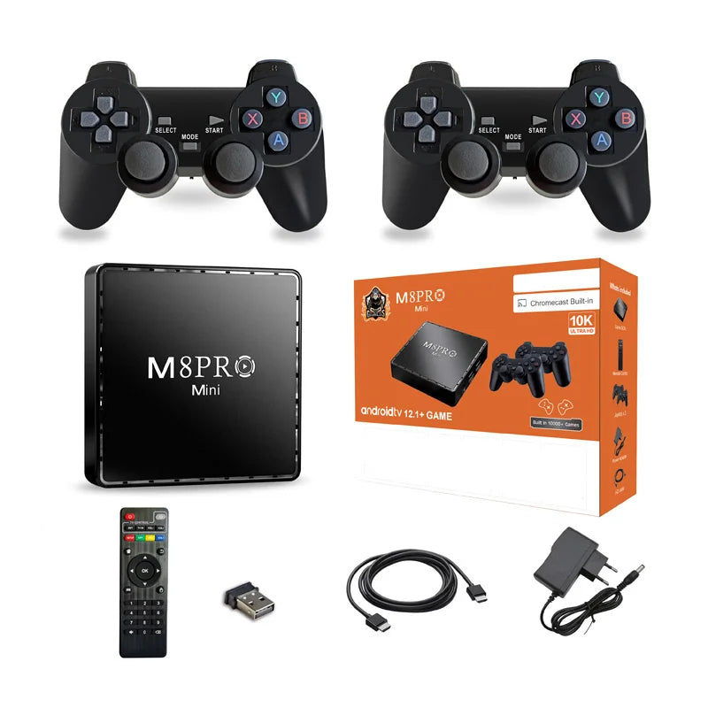 M8 Pro Mini Game Box 4K HD 64GB 10000+Games H313 Android 10 4G Wi Fi Smart TV Media Player Games Console Retro Game Console