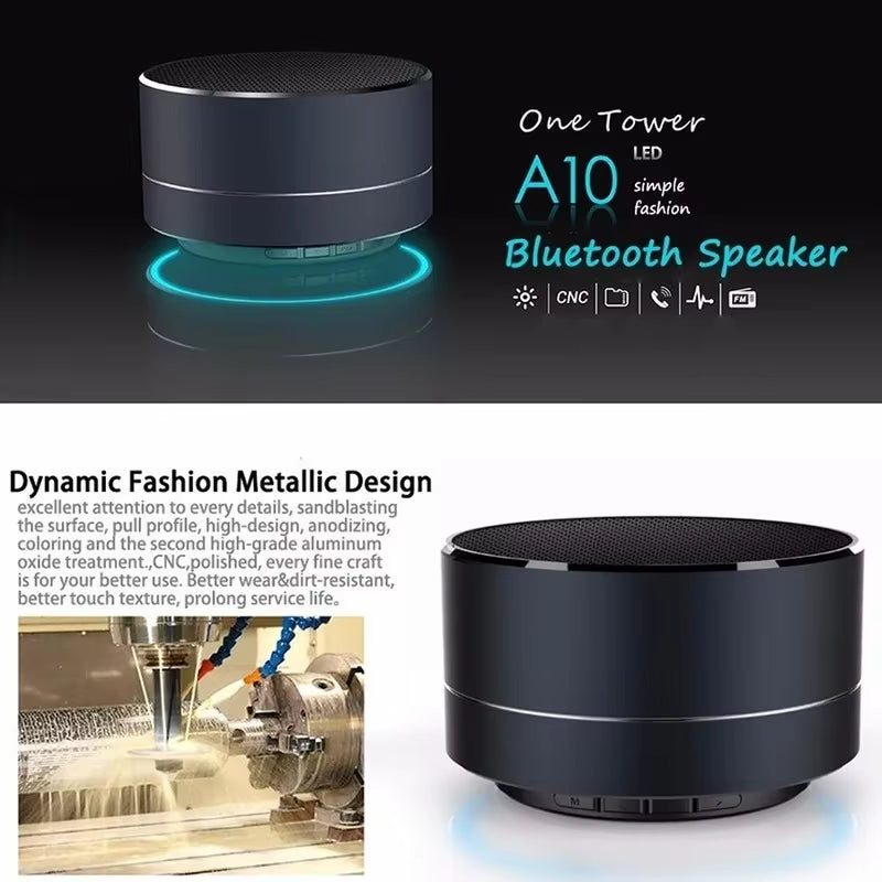 A10 Wireless Bluetooth Speaker Outdoor Portable Mini Speakers with Led Lights Support Tf U-Disk Speaker Bluetooth